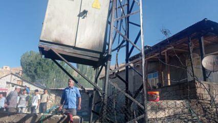 Hakkari&rsquo;de elektrik trafosu bir anda alev topuna d&ouml;nd&uuml;