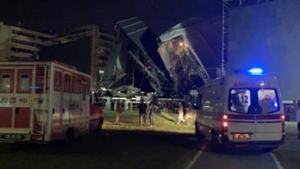 İzmir'de feci olay! Tarkan'ın konser vereceği sahne yıkıldı