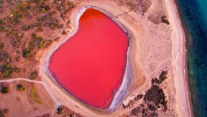 Dünya’da sadece 8 tane var! Çanakkale'deki bu gölün rengini görenler kan zannediyor