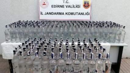 Edirne’de 307 litre kaçak içki ele geçirildi 