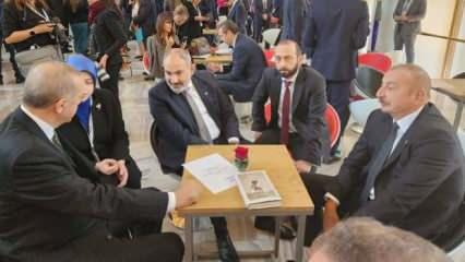 Cumhurbaşkanı Erdoğan, Aliyev ve Paşinyan'ı bir araya getirdi! Masadaki kitabın sırrı