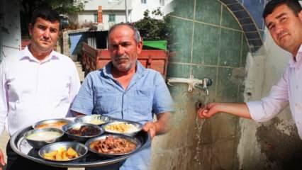 Köylülerin su sevincine büyük ilgi! 305 kişilik köydeki hayr yemeğine bin kişi katıldı