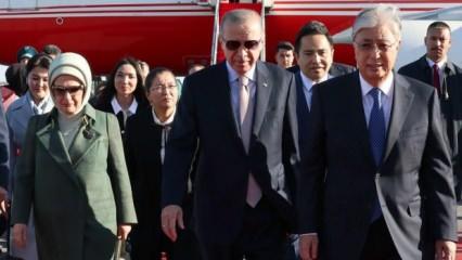 Cumhurbaşkanı Erdoğan, Kazakistan'a indi