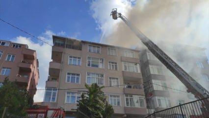 Ataşehir'de 4 katlı binada çıkan yangın söndürüldü