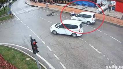 Samsun'da feci kaza! Bisikletli sürücü dehşeti yaşadı