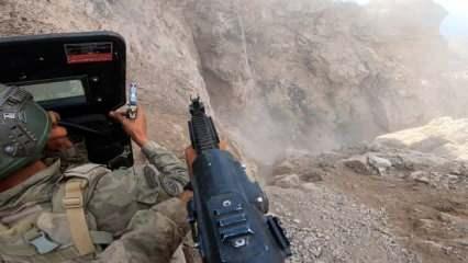 Türk askerinin kafa kamerasından PKK mağarasına giriş anı