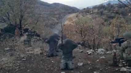 Kaçamayacaklarını anlayan PKK'lı teröristler böyle teslim oldu