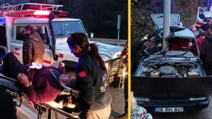 Giresun’da feci kaza! Direğe saplanan otomobildeki yaşlı kadın öldü, 3 yaralı!