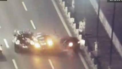 FSM Köprüsü'ndeki zincirleme trafik kazası güvenlik kamerasında