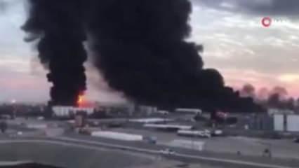 Irak'ta petrol rafinerisinde yangın çıktı