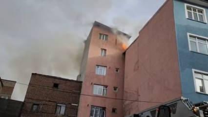 Erzurum’da korkutan çatı yangını