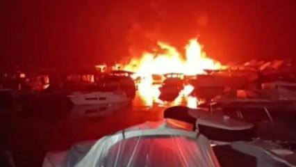 Kadıköy'de tekneler alev alev yandı