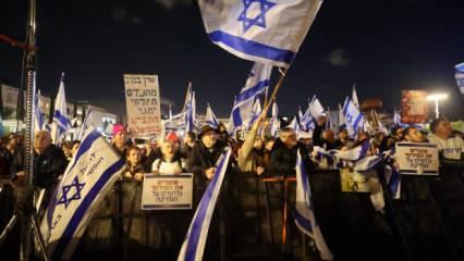 80 bin İsrailli gösterici aşırı sağcı Netanyahu hükümetini protesto etti