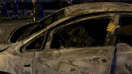 TEM'de yeni aldığı otomobil alev alev yandı