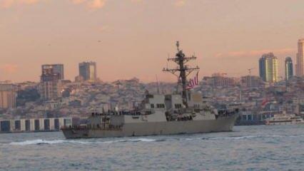 ABD savaş gemisi Boğaz'da demirledi