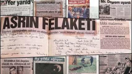 24 yıl önce aynı acı, aynı manşetler… 1999’daki Marmara Depremi'nin gazete kupürleri