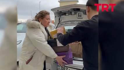 Kazakistanlı gönüllüler Türkiye için insani yardım topluyor