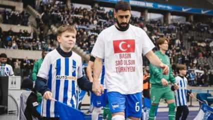 Tolga Ciğerci ısınmaya "Başın sağ olsun Türkiyem" yazılı tişörtle çıktı