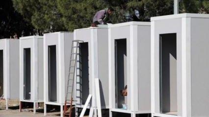 Deprem b&ouml;lgesi i&ccedil;in seyyar tuvalet ve banyo imalatı s&uuml;r&uuml;yor