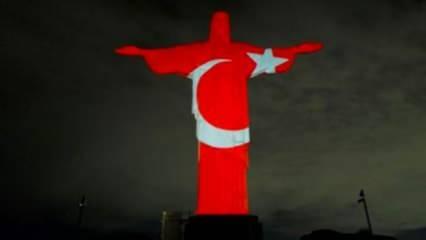 İsa Heykeli'ne Türk bayrağı yansıtıldı! Alex paylaştı