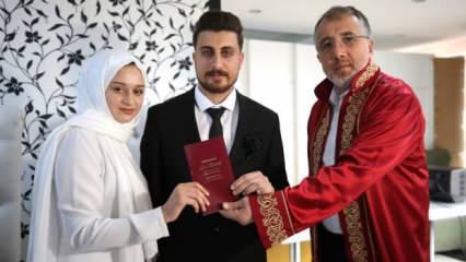 Depremzede çiftin nikahı Nevşehir'deki KYK yurdunda kıyıldı