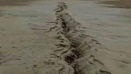 Korkutan görüntüler! Elazığ’da fay hattındaki zemin sıvılaştı