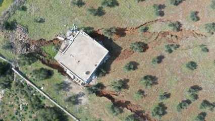 Depremde yer yarıldı ev 2,5 metre toprağa gömüldü