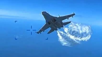 Karadeniz'de Rus Su-27 uçaklarının ABD SİHA'sını taciz ettiği görüntüler yayınlandı
