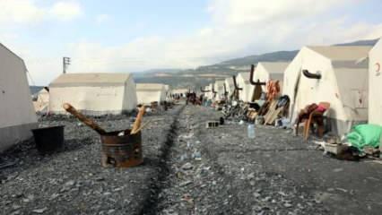 Nurdağı'nda çadır kentte su kanalları açıldı