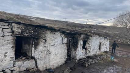 Ardahan'da feci yangın: 5 büyükbaş hayvan telef oldu!