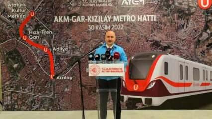 Bakan Karaismailoğlu: AKM-Gar Kızılay metrosunda tüm imalatlar tamamlandı