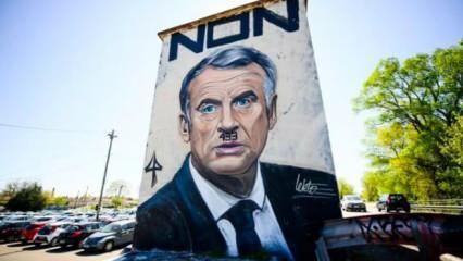Fransa'da Macron'un Hitler olarak resmedildiği grafiti kaldırıldı