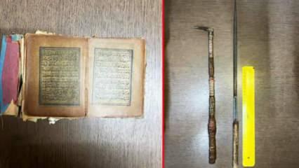Çorum'da tarihi değere sahip Kur'an-ı Kerim ve hançer ele geçirildi
