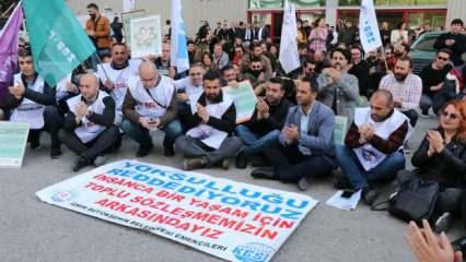 İzmir Büyükşehir Belediyesi çalışanları eylemde: Sefalet zamlarını kabul etmiyoruz