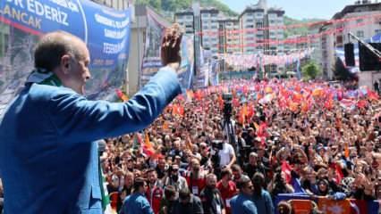 Cumhurbaşkanı Erdoğan Giresun'da vatandaşa seslendi: Bu coşku bana yeter!