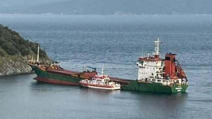 Marmara Adası açıklarında karaya oturan gemi, 3 saatte kurtarıldı