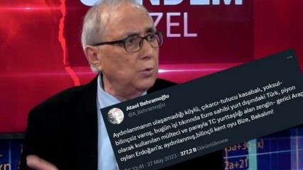 Ataol Behramoğlu'nun Erdoğan'a oy verenleri aşağıladığı paylaşıma tepki yağdı