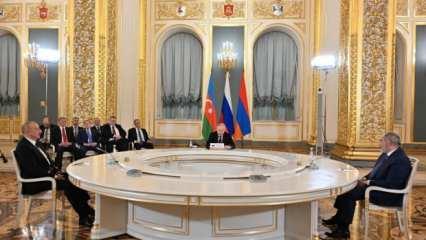 Putin, Aliyev ve Paşinyan'la Moskova'da görüştü