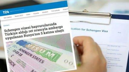 "Türkiye’nin Schengen vizesi başvurularında aldığı ret oranı Rusya’nın 5 katı" yalan çıktı