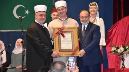 Bosna Hersek'te "Turhan Emin Bey Ödülleri" Mehmet Görmez’e verildi