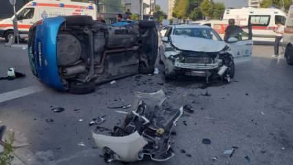 Kartal'da iki otomobil çarpıştı: 3 yaralı