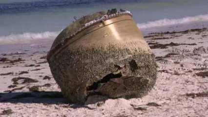 Tanımlanamayan dev metal nesne sahile vurdu