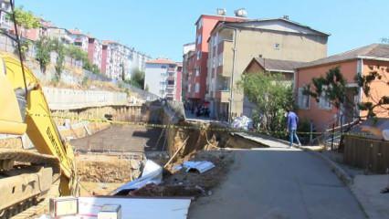 Sarıyer'de yol çöktü: Çevredeki binalar tahliye edildi
