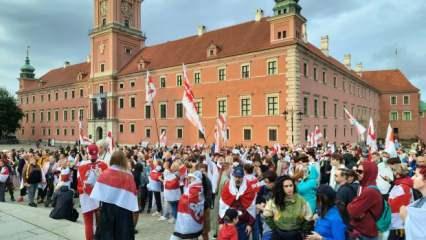 Polonya'daki Belarus vatandaşlarından Lukaşenko protestosu