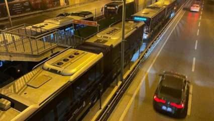 İstanbul'da yine metrobüs arızası