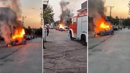 Elazığ'da seyir halindeki otomobil kül oldu