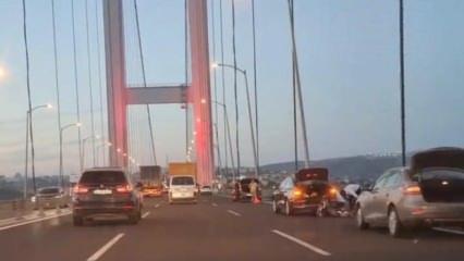 Osmangazi Köprüsü'nde şüpheli anlar! Birçok otomobilin tekerlekleri aynı anda patladı