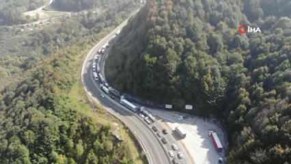 Bolu Dağı'nda trafik durma noktasına geldi