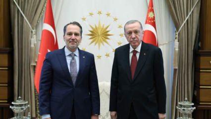 Erdoğan, Cumhurbaşkanlığı Külliyesinde Fatih Erbakan'ı kabul etti