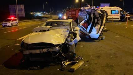 Kuzey Marmara Otoyolu'nda 3 araç birbirine girdi: 2 ağır, 9 yaralı
